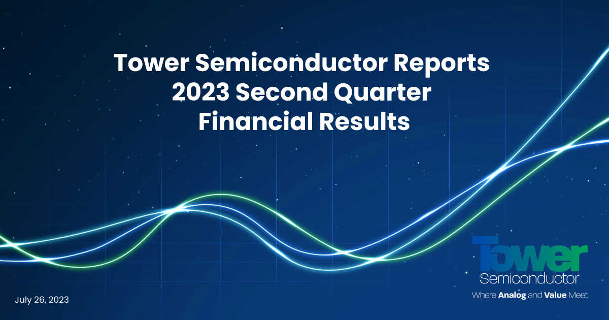 Tower Semiconductor Reports 2023 Second Quarter Financial Results