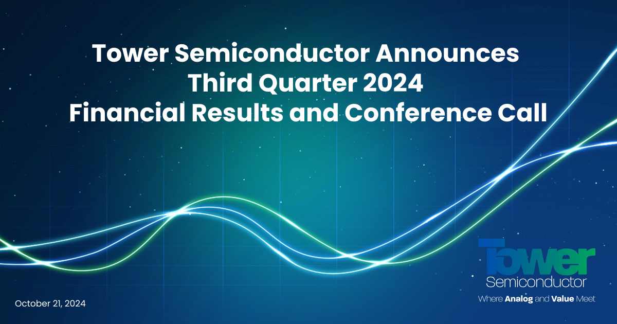 Tower Semiconductor Announces Third Quarter 2024 Financial Results and Conference Call