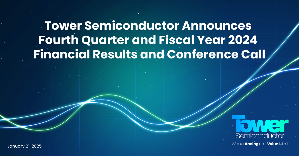 Tower Semiconductor Announces Fourth Quarter and Fiscal Year 2024 Financial Results and Conference Call