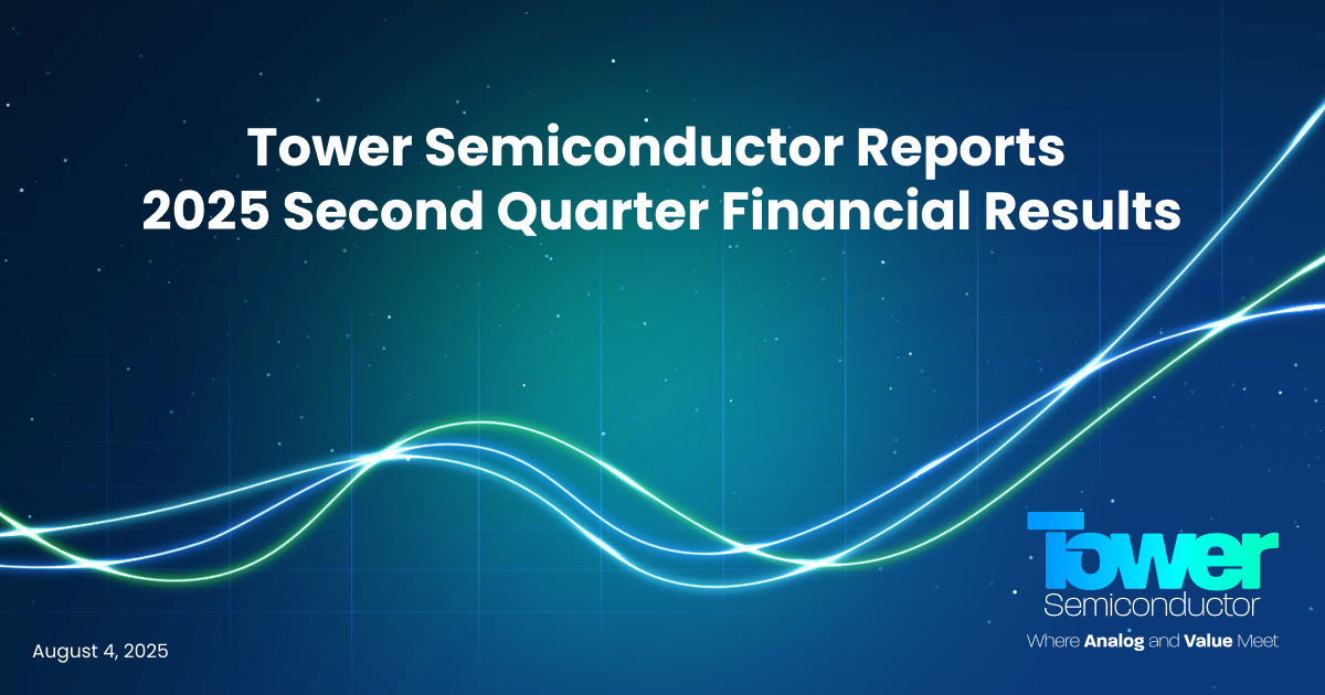 Tower Semiconductor Reports 2025 Second Quarter Financial Results