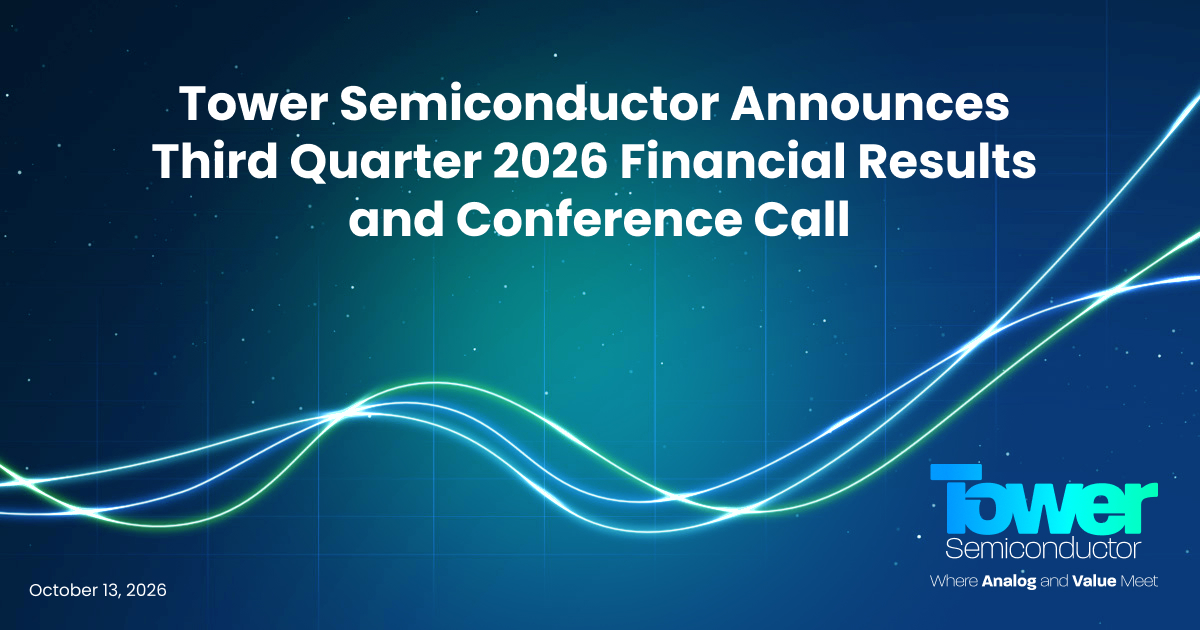 Tower Semiconductor to release third-quarter financial results